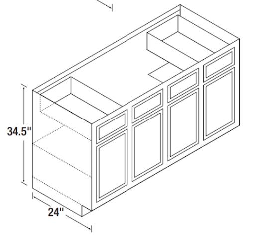 Kitchen Kompact D White - 60" Sink Base Cabinets (SB)