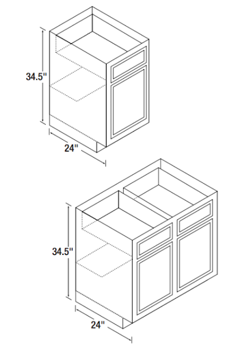 Kitchen Kompact D White - Base Cabinets (B)