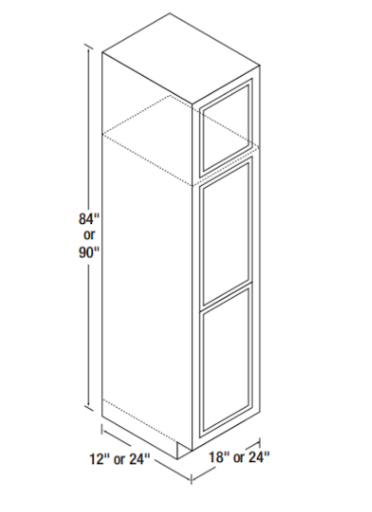 Kitchen Kompact D White - 90" High Broom Cabinets (BRT)