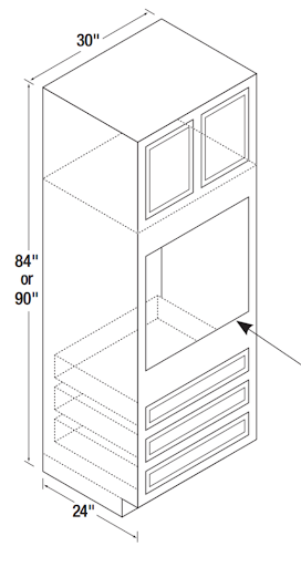 Kitchen Kompact Warmwood - 90" Oven Cabinet (OUT)