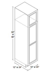 Kitchen Kompact D White - 90" High Broom Cabinets (BRT)