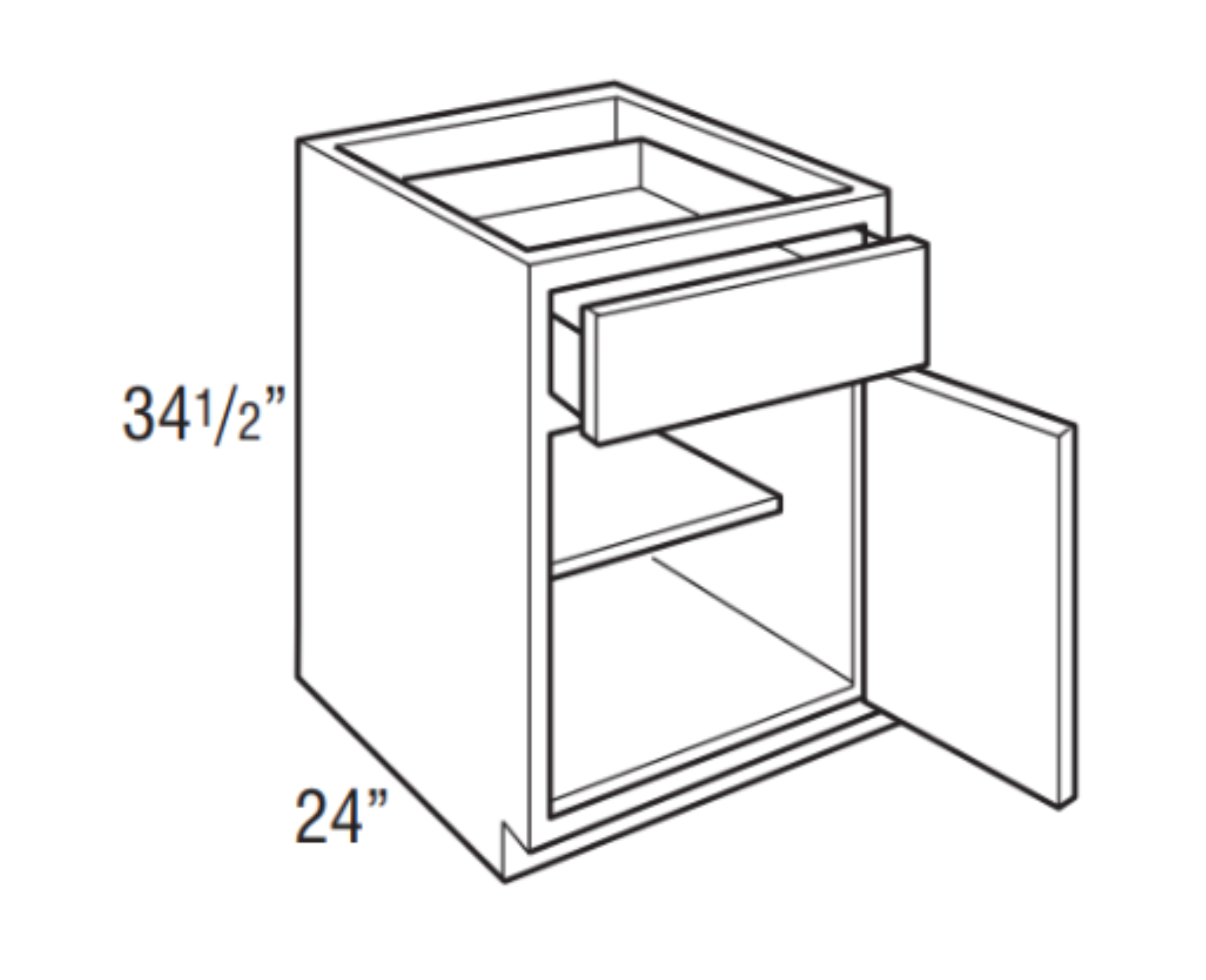 Woodward Classic - Shaker Base Single Door