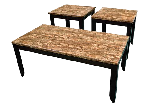 Faux Barkstone End Table