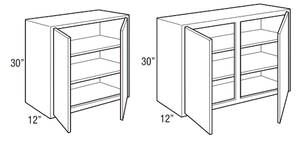 Woodward White - Wall Double Door 30"