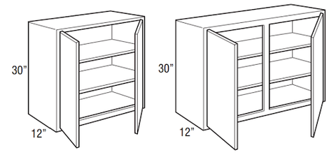 Woodward White - Wall Double Door 30"