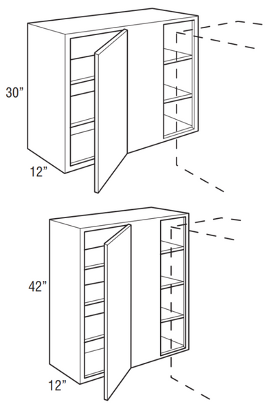 Woodward White - Wall Corner Single Door