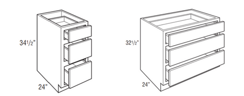 Woodward Classic - Shaker 3 Drawer Base